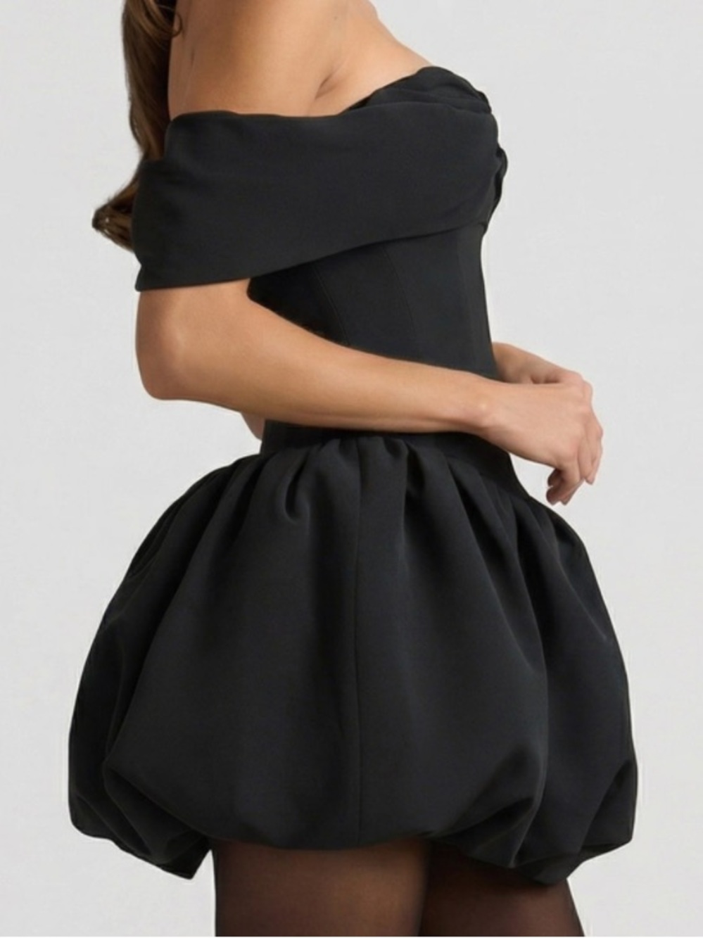 Oh Polly Jessamy Off-Shoulder Layered Bubble Hem Corset Mini Dress - Picture 2 of 4